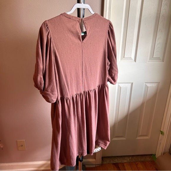 Easyl Los Angeles Mauve Puff Sleeve Tiered Midi Dress Women's Size‎ M - Picture 4 of 5